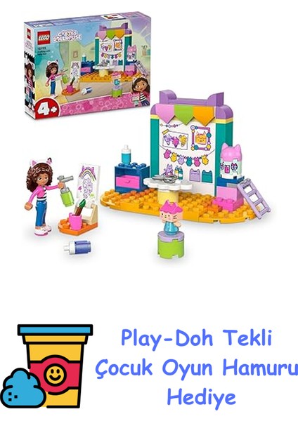 4+ Gabby’s Dollhouse Karton Yavru Kedi ile El Sanatları 10795, 4 Yaş ve Üzeri Çocuklar Için Gabby Minifigürü Içeren Yaratıcı Oyuncak Yapım Seti (60 Parça) + Play-Doh Oyun Hamuru