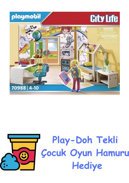 70988 Şehir Hayatı Modern Ev Lüks Genç Odası, Eğlenceli, Yaratıcı Rol Yapma, Oyun Setleri 4 Yaş ve Üzeri Çocuklar Için Uygundur + Play-Doh Oyun Hamuru