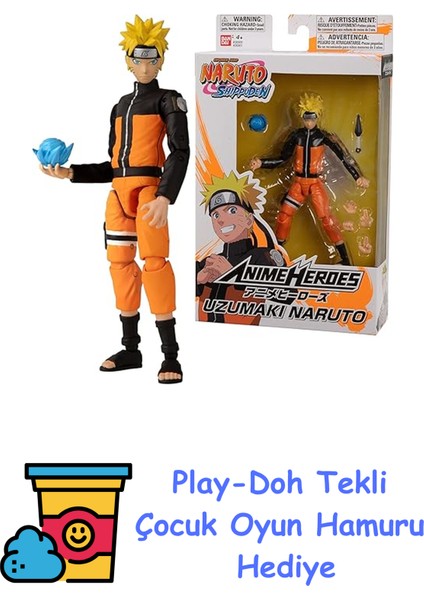 Anime Heroes Naruto Eklemli Figür + Play-Doh Oyun Hamuru