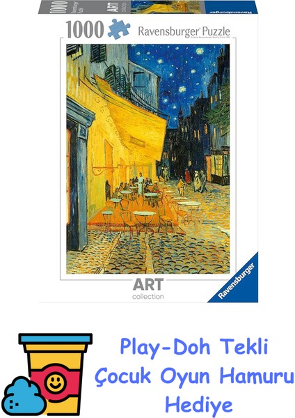1000P Puzzle Kafe Terasta Gece, Yapboz + Play-Doh Oyun Hamuru