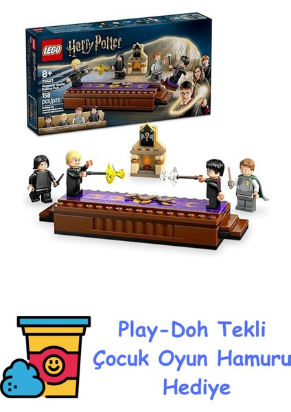 Harry Potter Hogwarts Şatosu: Düello Kulübü 76441-8 Yaş ve Üzeri Çocuklar ve Yetişkinler Için Koleksiyonluk Oyuncak Yapım Seti, Doğum Günü Hediyesi (158 Parça) + Play-Doh Oyun Hamuru