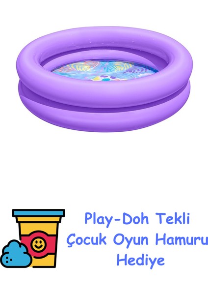 BESTWAY–51061. Karışık Renkler, 61X61X15, 6941607345641 + Play-Doh Oyun Hamuru