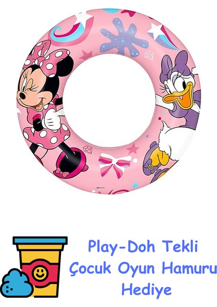 Disney Junior Yüzme Simidi Minnie Mouse, Çap 56 cm + Play-Doh Oyun Hamuru