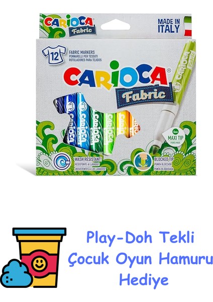 40957 12'li Cromatex Kumaş Boya Kalemi + Play-Doh Oyun Hamuru