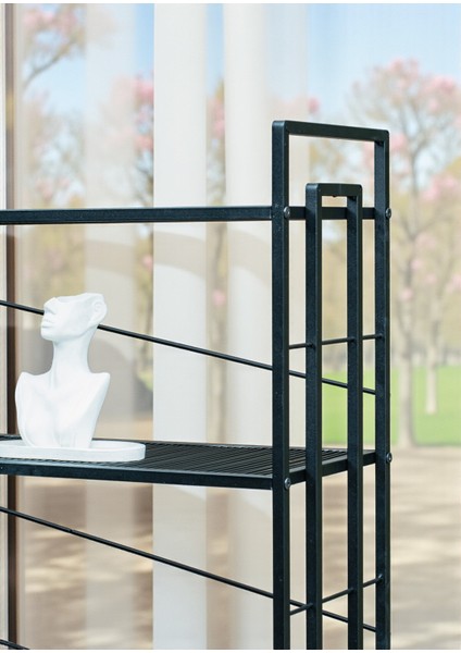 Dekoratif Siyah Metal Kitaplık 6 Raflı Çok Amaçlı Stand Salon ve Çalışma Odası Düzenleyici modelleri