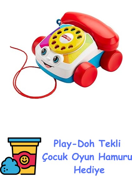 Geveze Telefon Fisher-Price Eğitici Geveze Telefon, Sürüklenebilir, Klasik, Çevirmeli Oyun Telefonu FGW66 FGW66 + Play-Doh Oyun Hamuru