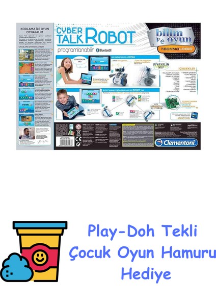 Robotik Laboratuvarı - Cyber Talk Robot Oyuncak + Play-Doh Oyun Hamuru