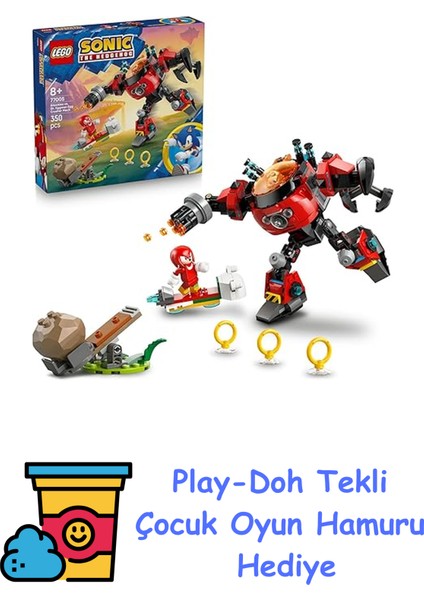 Sonic Knuckles Egg Crusher Robotu 77005 – 8 Yaş ve Üzeri Çocuklar Için Aksiyon Dolu Sonic Macerası, Interaktif Yaratıcı Oyuncak Yapım Seti ve Koleksiyonluk Model + Play-Doh Oyun Hamuru