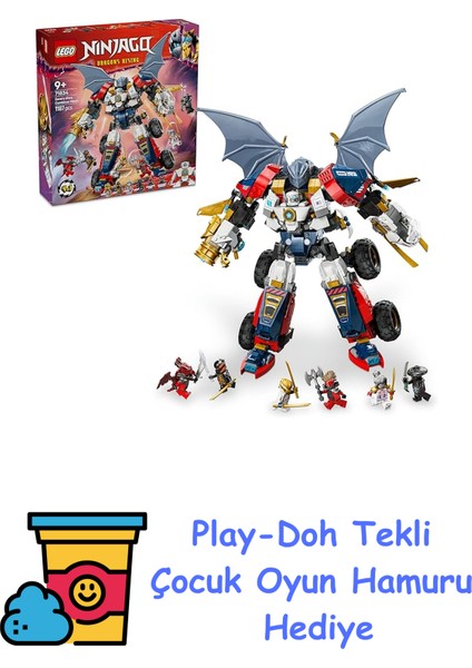 Nınjago Zane’in Ultra Kombo Mech’i 71834-9 Yaş ve Üzeri Çocuklar Için Araba, Jet ve Ejderha Içeren 4’ü 1 Arada Oyuncak Yapım Seti, Doğum Günü Hediyesi (1187 Parça + Play-Doh Oyun Hamuru