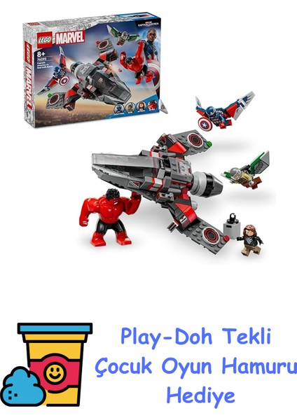 | Marvel Kaptan Amerika ile Red Hulk Savaşı 76292 7 Yaş ve Üzeri Süper Kahraman Seven Çocuklar Için Inşa Edilebilen Süper Kahraman Jeti Içeren Yaratıcı Oyuncak Ya + Play-Doh Oyun Hamuru