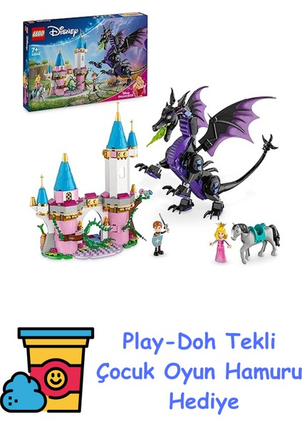 Disney Princess Malefiz’in Ejderha Formu 43240 – 7 Yaş ve Üzeri Uyuyan Güzel Hayranları Için Yaratıcı Oyuncak Yapım Seti (583 Parça) + Play-Doh Oyun Hamuru