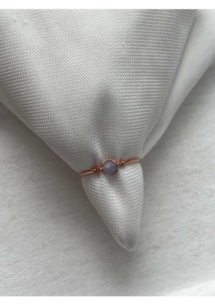 Minimal Tanzanit Taşı Bakır Renk Ayarlanabilir Tel Yüzük