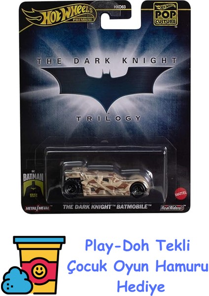 Batman Kara Şövalye Batmobile Die Cast Model Araba - Ölçek 1:64 - Uzunluk 7 cm Pop Kültür HXD97 + Play-Doh Oyun Hamuru