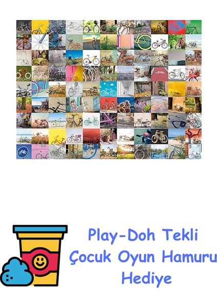 160075 99 Bisiklet Yetişkin Puzzle, 1500 Parça, Çok Renkli + Play-Doh Oyun Hamuru