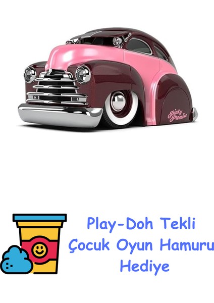 Mga Entertaintment Cartuned S2 1947 Chevy Fleetline - Pembe Lowrider Araba + Play-Doh Oyun Hamuru