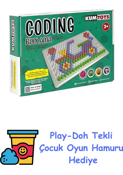 Redka Kodlama Algoritma ve Dikkat Geliştirme Aktiviteleri (Kapak Değişebilir) + Play-Doh Oyun Hamuru