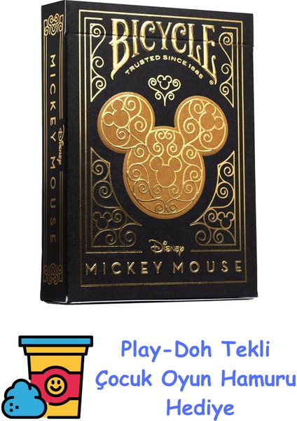 Disney Mickey Mouse Siyah ve Altın Sarısı Oyun Kartları + Play-Doh Oyun Hamuru