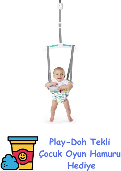 Playful Parade Kapı Zıplama Aparatı Ayarlanabilir Askılı Bebekler Için, 6 Ay ve Üzeri, 12 Kg'a Kadar + Play-Doh Oyun Hamuru