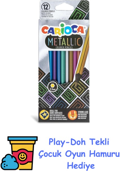 Metalik Kuru Boya 12'li + Play-Doh Oyun Hamuru