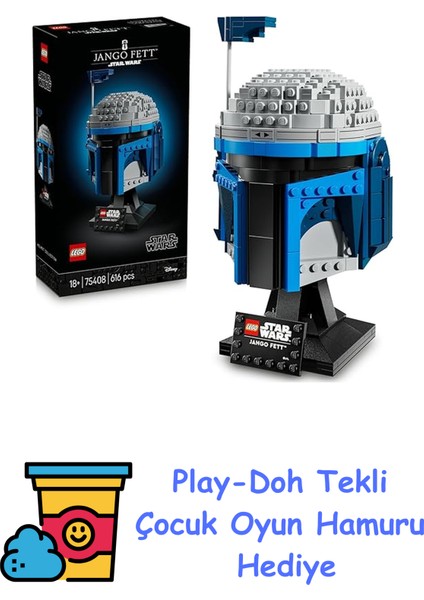 Star Wars: Klonların Saldırısı Jango Fett Kaskı 75408 - Yetişkinler Için Inşa Edilebilen Koleksiyonluk Model Yapım Seti (616 Parça) + Play-Doh Oyun Hamuru