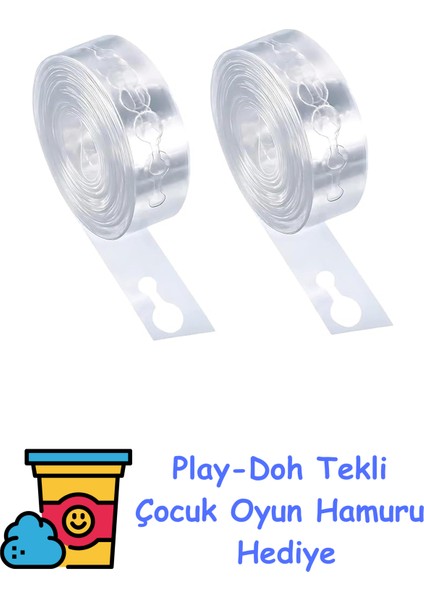 Toys - 2 Adet Plastik Balon Zinciri Aparatı, Balon Şeridi, Balon Kemeri 5 Metre + Play-Doh Oyun Hamuru