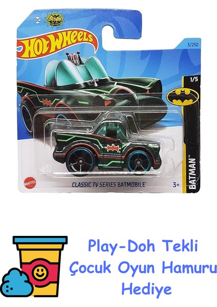 - Classic Tv Serisi Batmobile - Batman 1/5 - HKJ72 - Short Card - Dc - Mattel 2023 + Play-Doh Oyun Hamuru