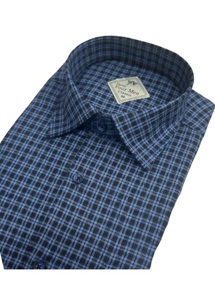Klasik Geniş Kesim Ekoseli Flanel Çift Cepli Uzun Kollu Erkek Gömlek fiyatları