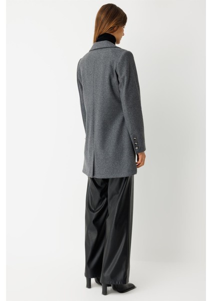 Tek Düğmeli Yün Içerikli Keçe Ceket Antrasit fırsatları