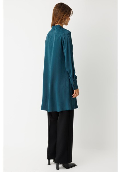 Kendinden Desenli Tunik Petrol fırsatları