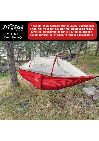 Cibinlikli Kamp Hamağı Kırmızı modelleri