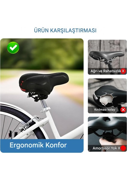 Ultra-Konforlu Bisiklet Koltuk Minderi - Geniş Şok Emici Tasarım ve Ergonomik Tutuş fırsatları