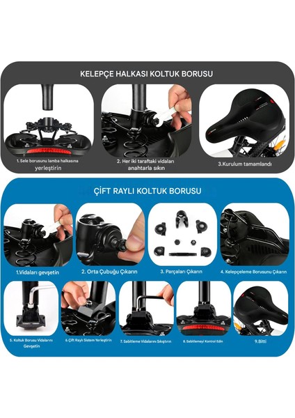 Ultra-Konforlu Bisiklet Koltuk Minderi - Geniş Şok Emici Tasarım ve Ergonomik Tutuş