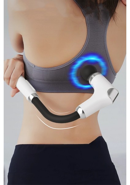 Glr FH-318 Beyaz Uzun Saplı Masaj Tabancası 6 Hızlı Profesyonel Perküsyon Kas Masajı | 4 Başlıklı fiyatları