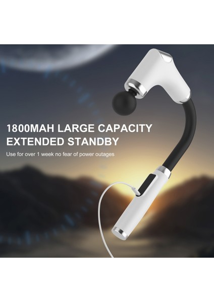 Glr FH-318 Beyaz Uzun Saplı Masaj Tabancası 6 Hızlı Profesyonel Perküsyon Kas Masajı | 4 Başlıklı