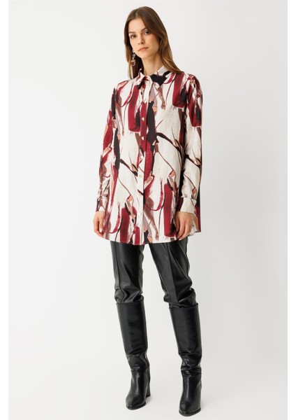 Desenli Tunik Bordo fiyatları