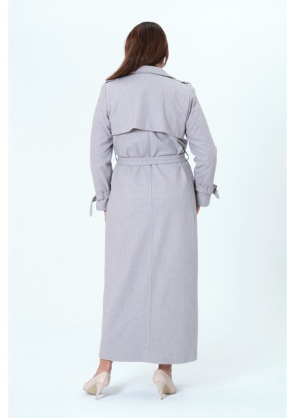 Belur Kadın Büyük Beden Astarlı Tam Boy Ceket Yaka Kaşe Kaban modelleri