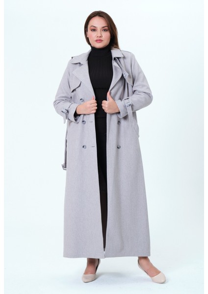 Belur Kadın Büyük Beden Astarlı Tam Boy Ceket Yaka Kaşe Kaban fırsatları