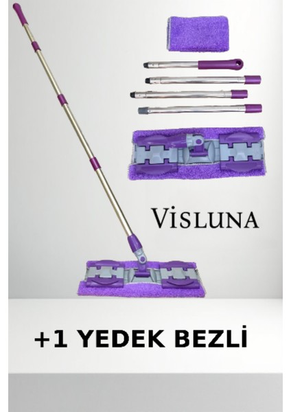 Mikrofiber Mandallı Mop Portatif Saplı Pratik Cam Duvar Yüzey Temizlik Mopu