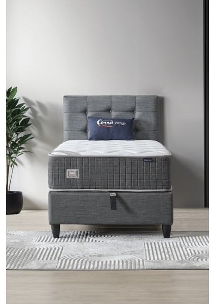 Mimoza Modeli Tek Kişilik Full Ortopedik Antibakteriyel Yataklı Baza ve Başlık Takımı 3 lü Set fiyatları