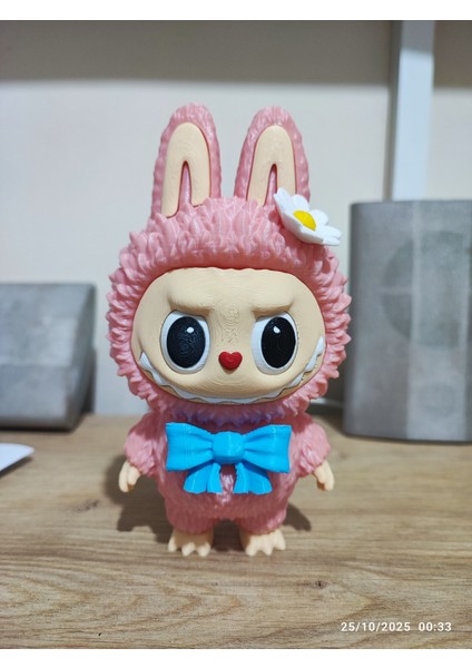 Labubu Figür 15 cm - Dönen Göz Mekanizmalı (3 Farklı Bakış) - Papatya Detaylı Özel Üretim modelleri