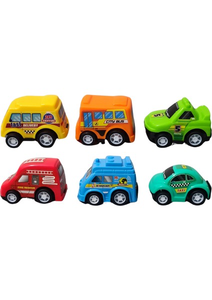 Kartelalı 6'lı Mini Çek Bırak Arabalar Seti modelleri