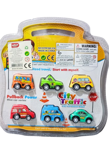 Kartelalı 6'lı Mini Çek Bırak Arabalar Seti fırsatları