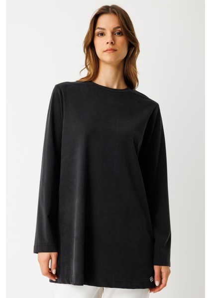 Tencel Kumaş Uzun Kollu Tshirt Siyah fiyatları