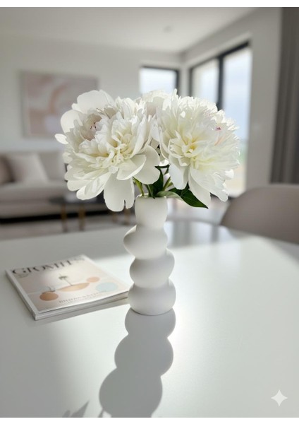 Taş Yığın Vazosu El Yapımı Büyük Boy Bohem Tarz Iskandinav