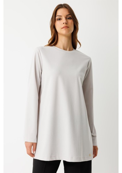 Tencel Kumaş Uzun Kollu Tshirt Taş modelleri
