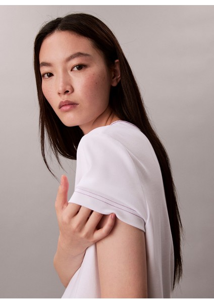 Bisiklet Yaka Düz Beyaz Kadın T-Shirt LV047D213GYAA indirimleri