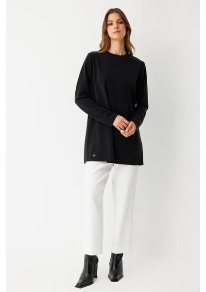 Oysh Kumaş Uzun Kollu Tshirt Siyah modelleri