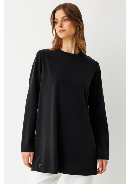 Oysh Kumaş Uzun Kollu Tshirt Siyah fırsatları
