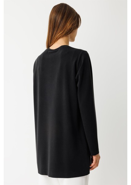 Oysh Kumaş Uzun Kollu Tshirt Siyah indirimleri