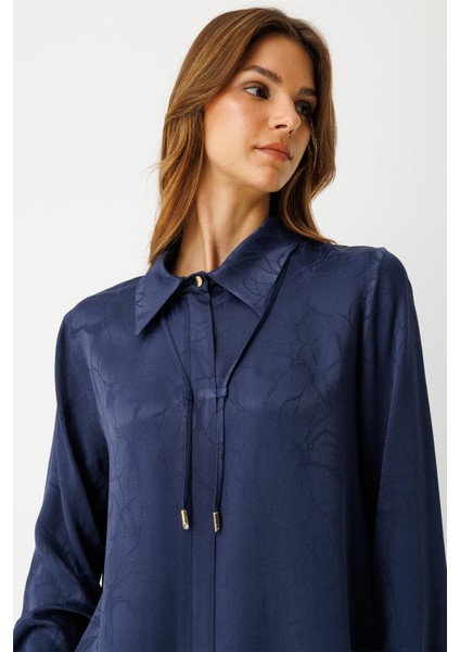 Kendinden Desenli Bağcık Detaylı Tunik Laci modelleri